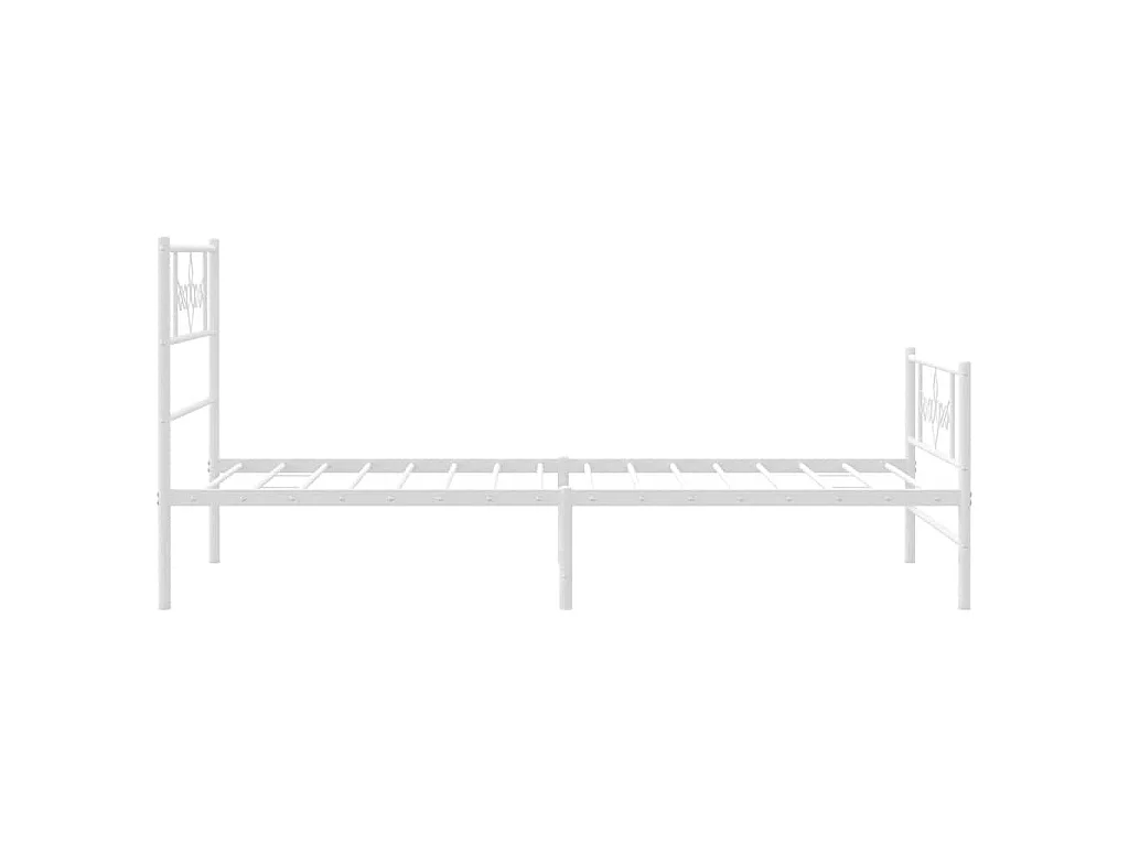 Giroletto con Testiera e Pediera Metallo Bianco 100x200 cm