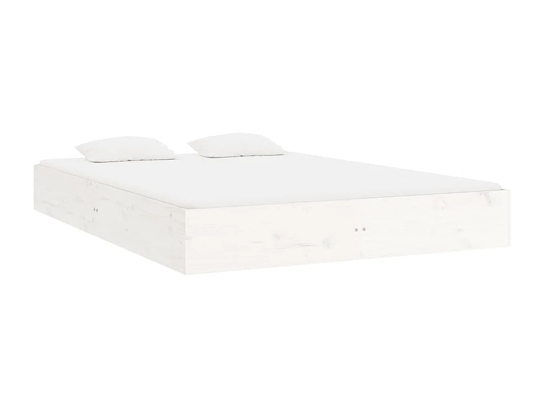 Cadre de lit sans matelas blanc bois massif 200x200 cm
