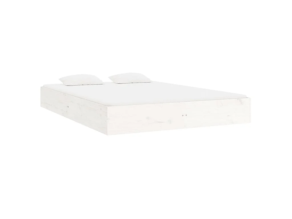 Cadre de lit sans matelas blanc bois massif 200x200 cm