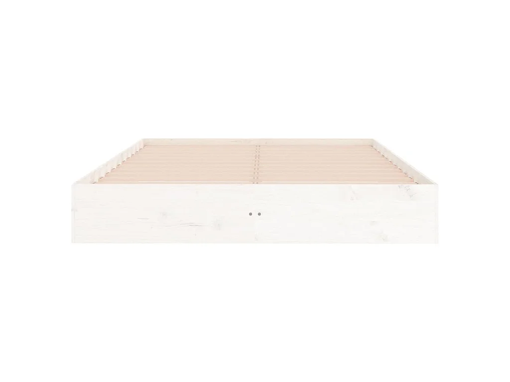Cadre de lit sans matelas blanc bois massif 200x200 cm
