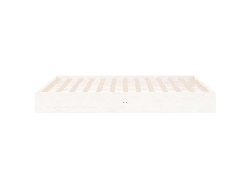 Cadre de lit sans matelas blanc bois massif 200x200 cm