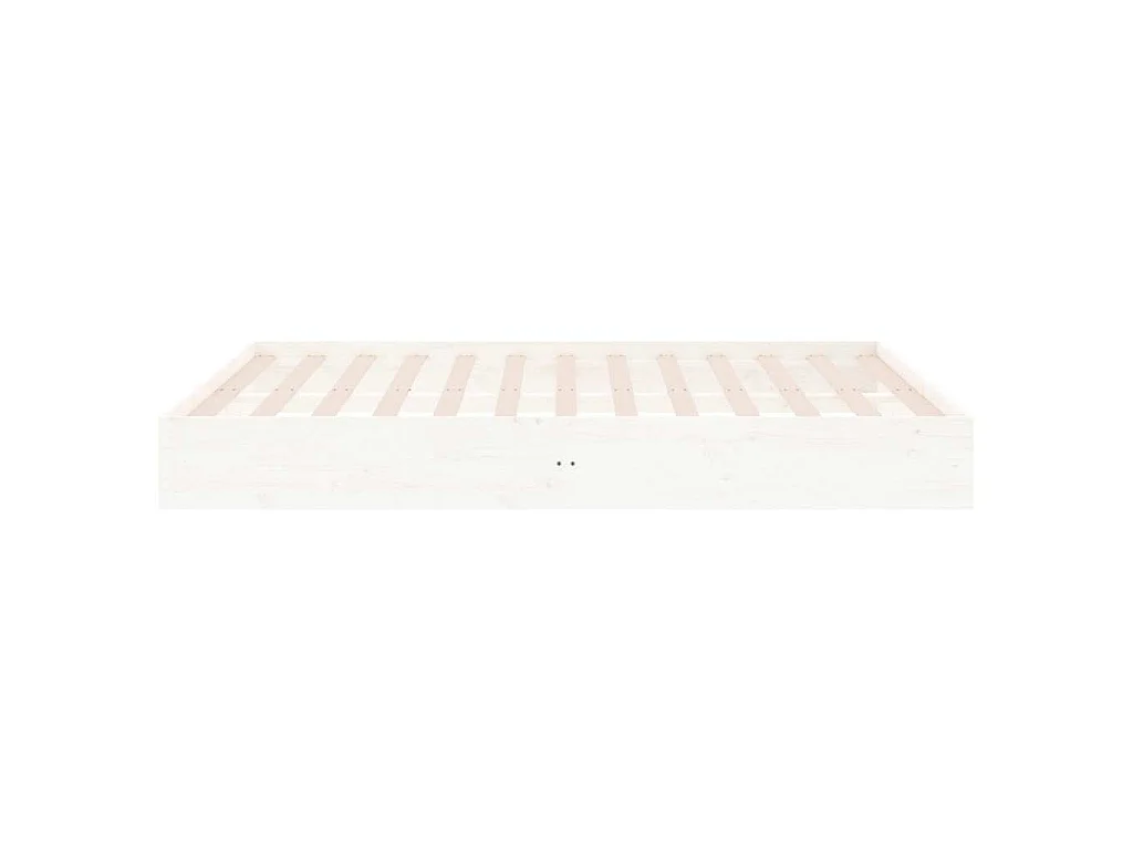 Cadre de lit sans matelas blanc bois massif 200x200 cm