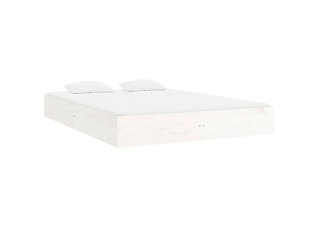 Cadre de lit sans matelas blanc bois massif 200x200 cm