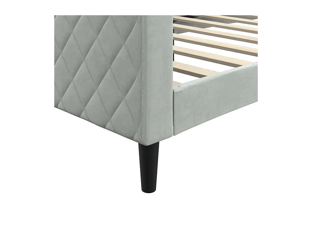 Slaapbank 90x190 cm fluweel lichtgrijs