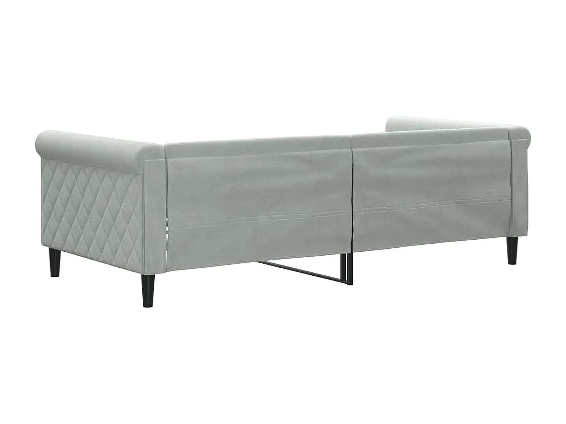 Lit de repos sans matelas gris clair 90x190 cm velours