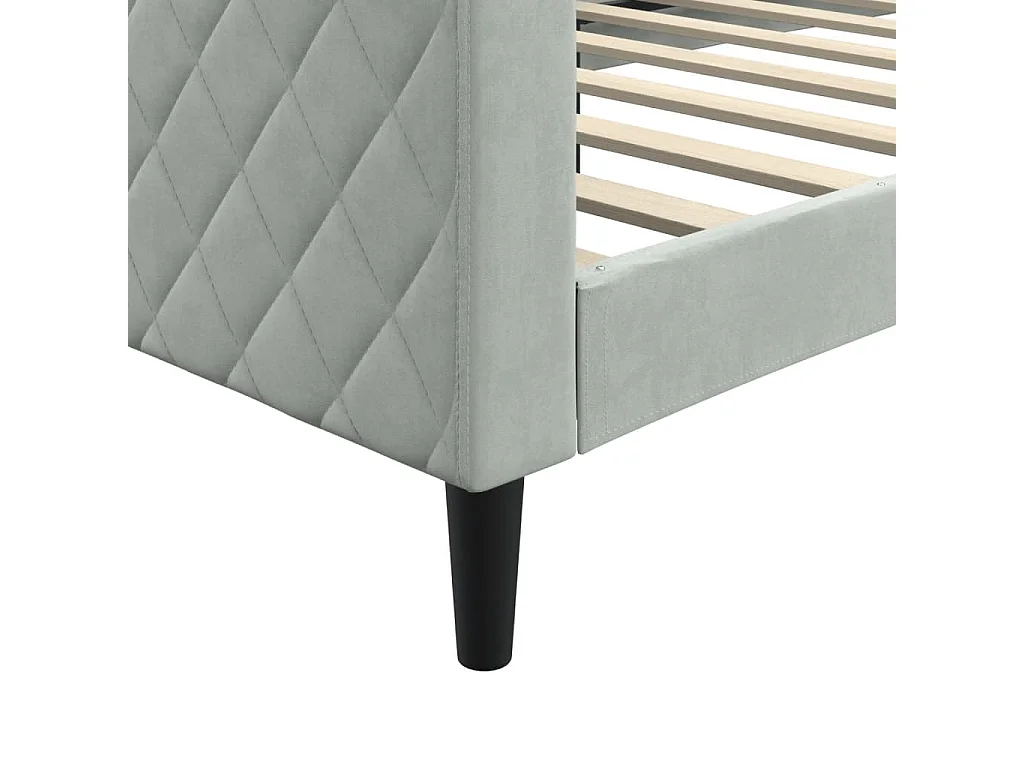 Lit de repos sans matelas gris clair 90x190 cm velours