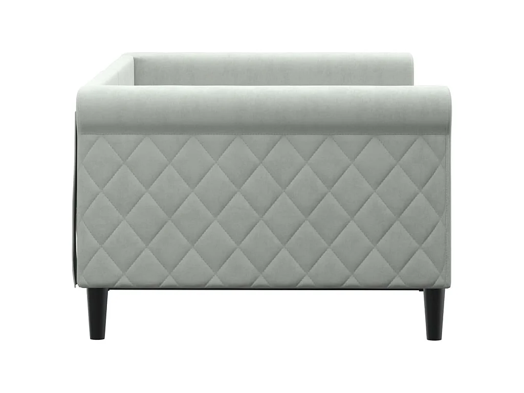 Lit de repos sans matelas gris clair 90x190 cm velours