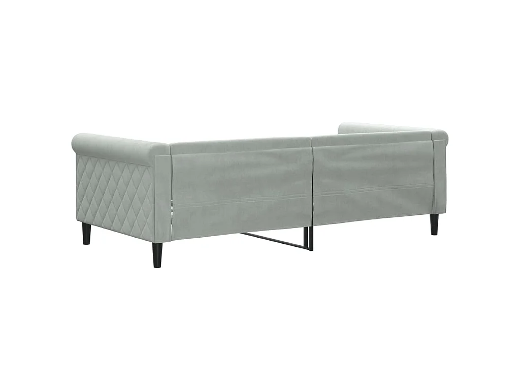 Lit de repos sans matelas gris clair 90x190 cm velours