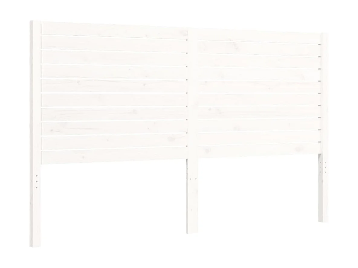 Massivholzbett mit Kopfteil Weiß 160x200 cm