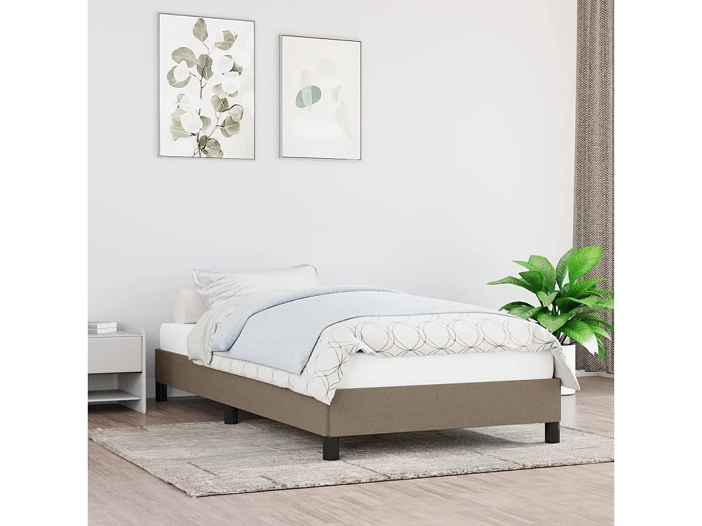 Cadre de lit sans matelas taupe 80x200 cm tissu
