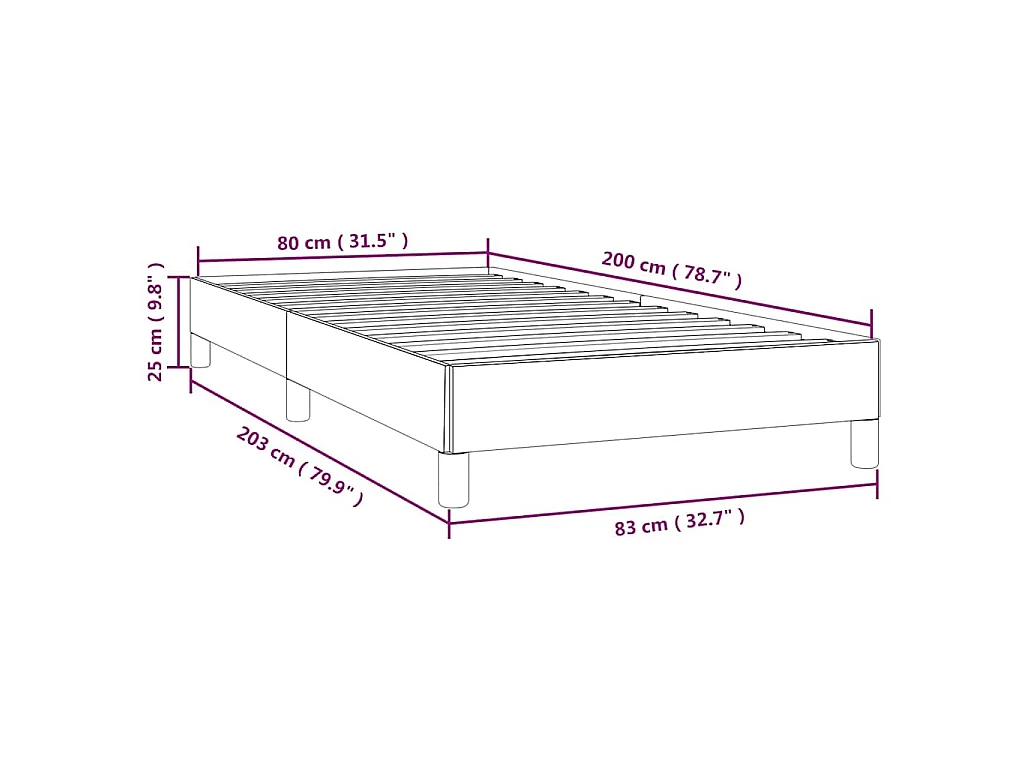 Bedframe zonder matras 80x200 cm stof taupe