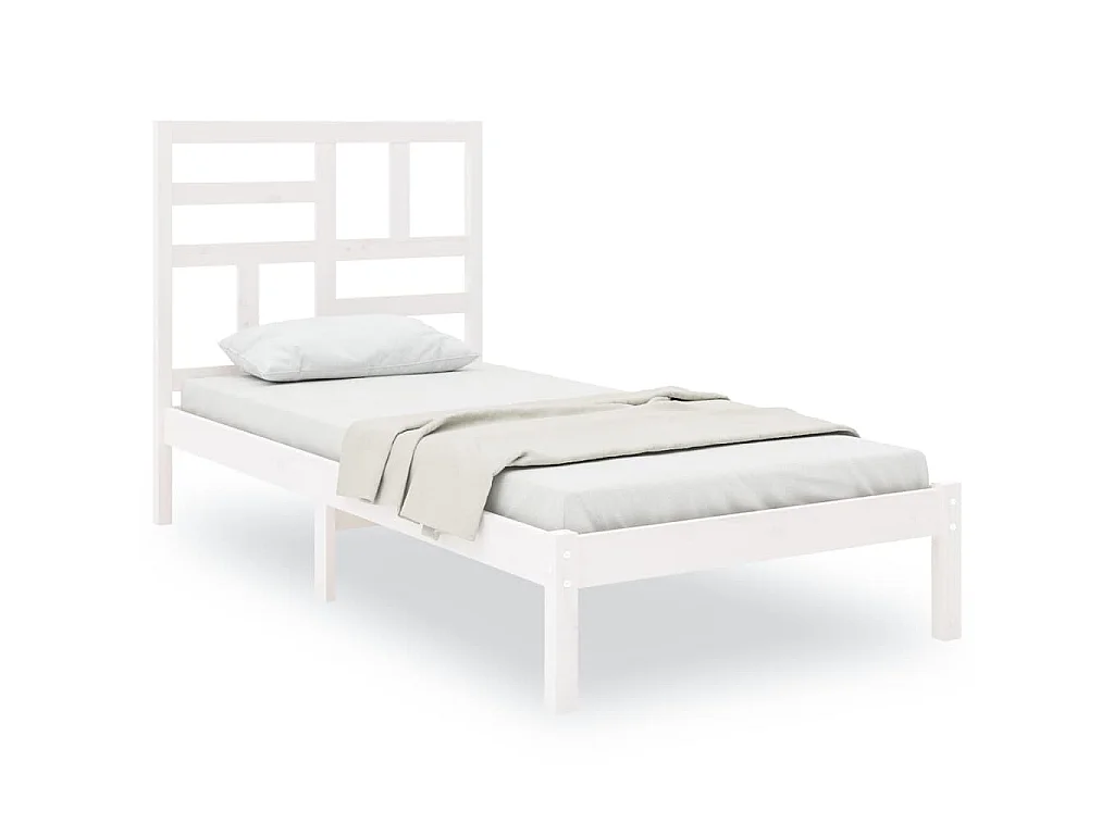 Massivholzbett ohne Matratze Weiß 75x190 cm
