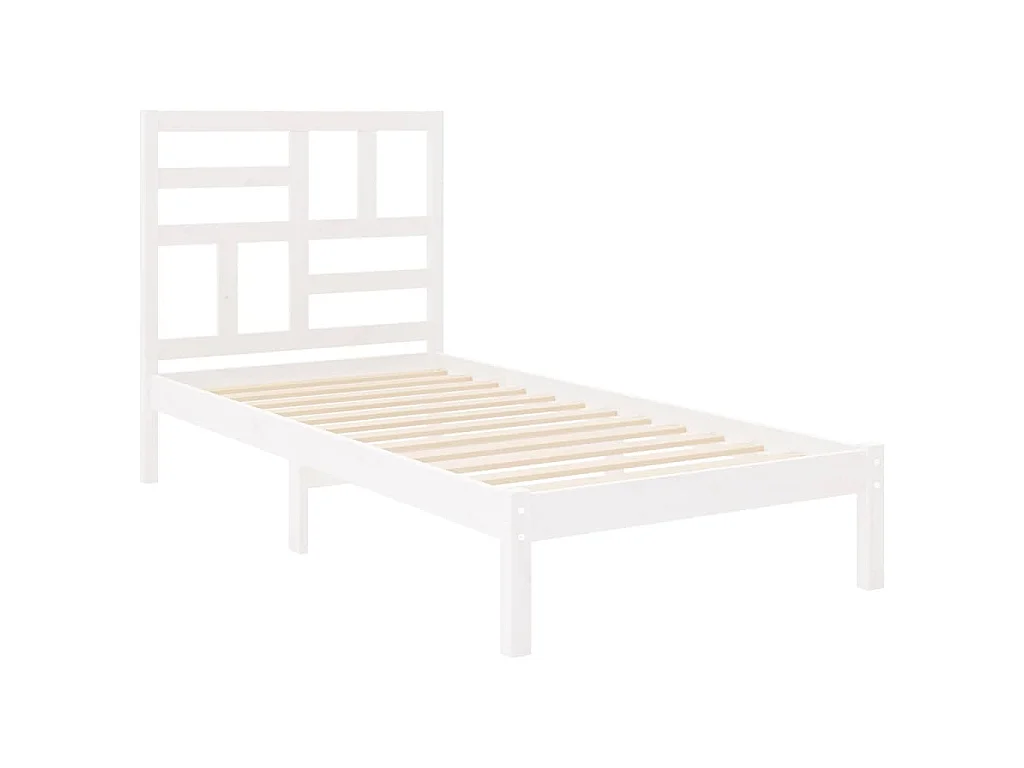 Massivholzbett ohne Matratze Weiß 75x190 cm