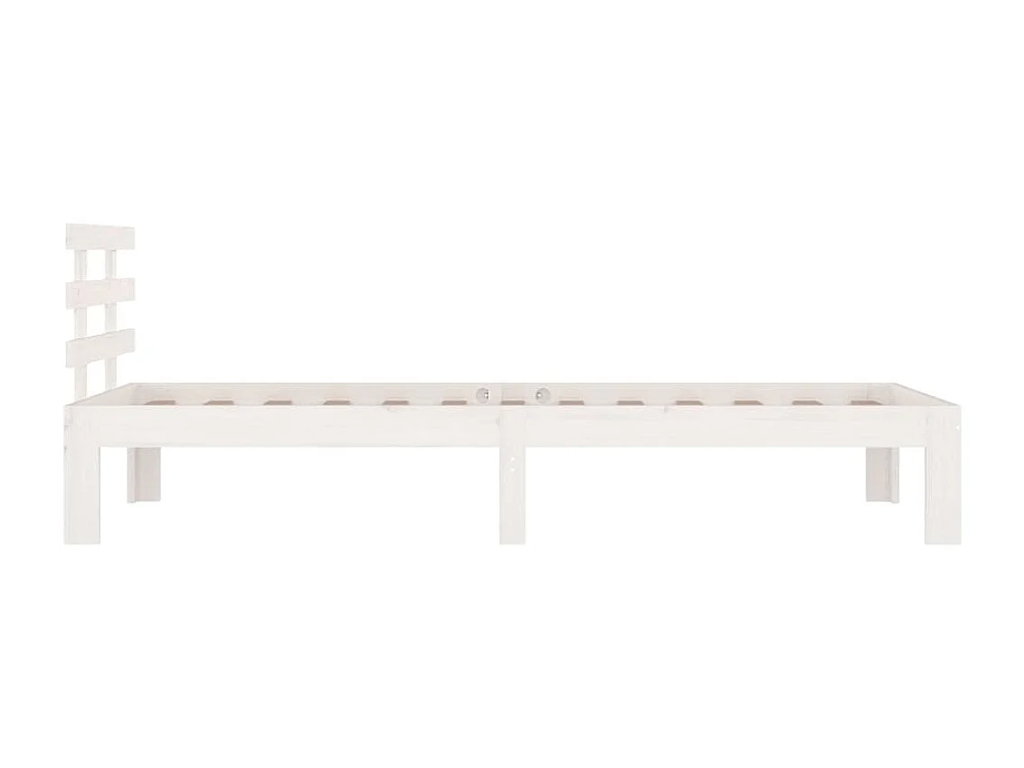 Estrutura de cama solteiro 90x190 cm madeira maciça branco