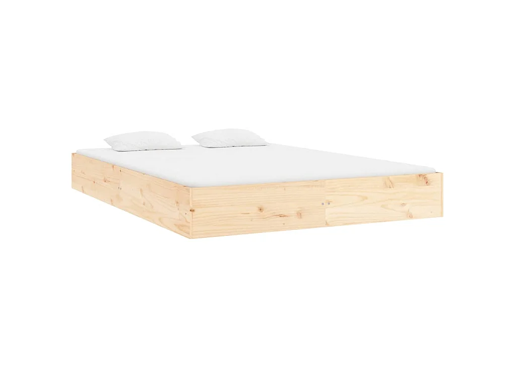 Cadre de lit sans matelas bois massif 140x200 cm