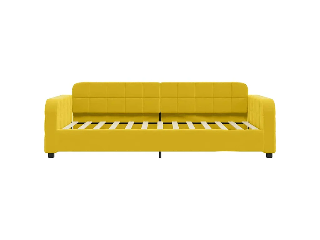 Lit de jour avec matelas jaune 80x200 cm velours
