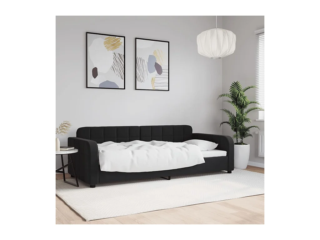 Lit de repos sans matelas noir 90x200 cm velours