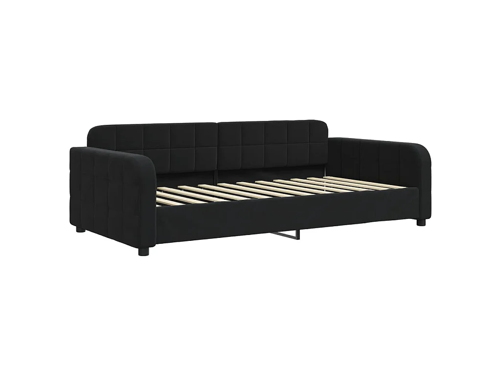 Lit de repos sans matelas noir 90x200 cm velours