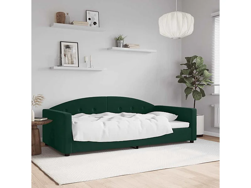 Lit de repos sans matelas vert foncé 100x200 cm velours