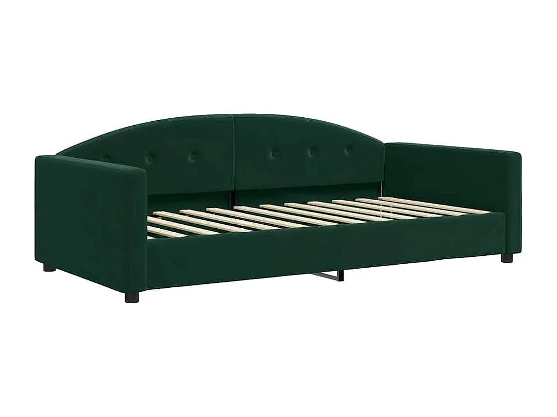 Lit de repos sans matelas vert foncé 100x200 cm velours