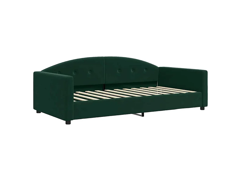 Lit de repos sans matelas vert foncé 100x200 cm velours