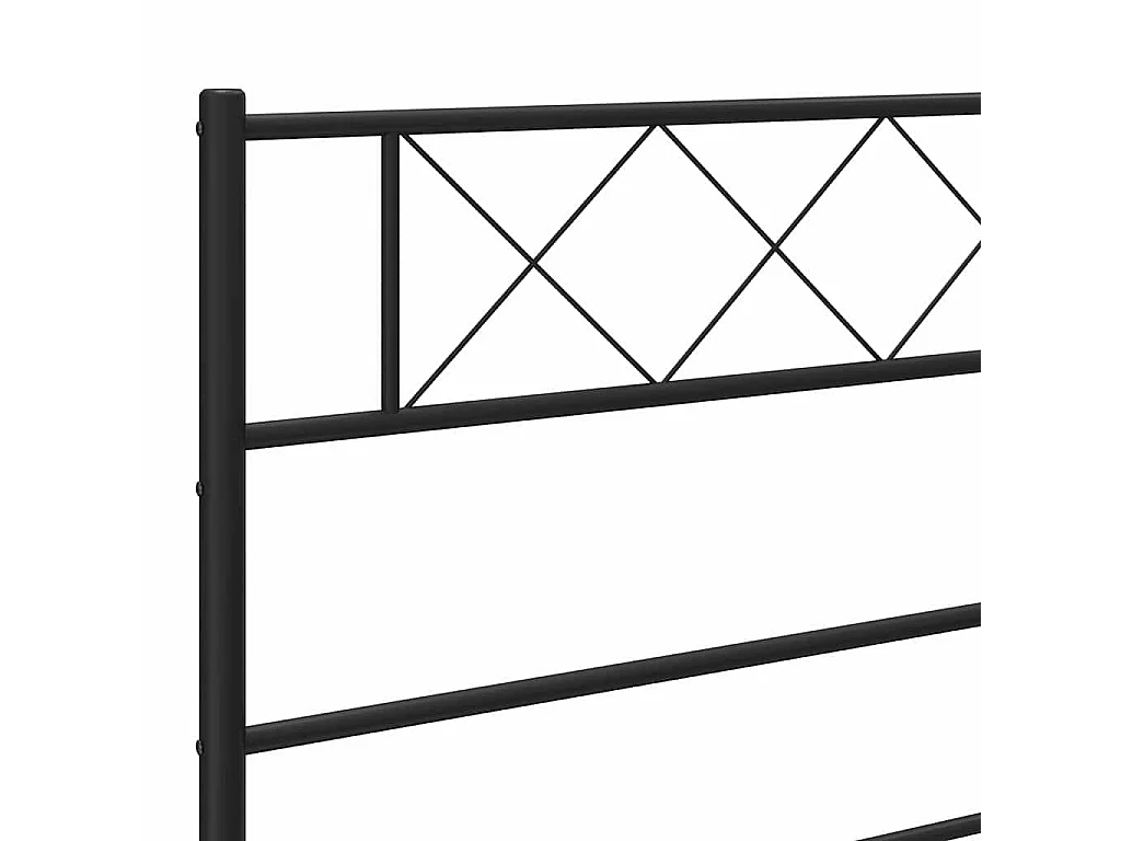 Cadre de lit métal sans matelas avec pied de lit noir 150x200cm