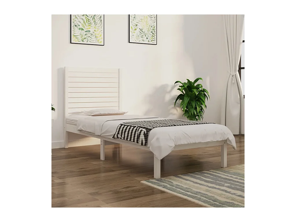 Giroletto Bianco in Legno Massello 90x190 cm Single