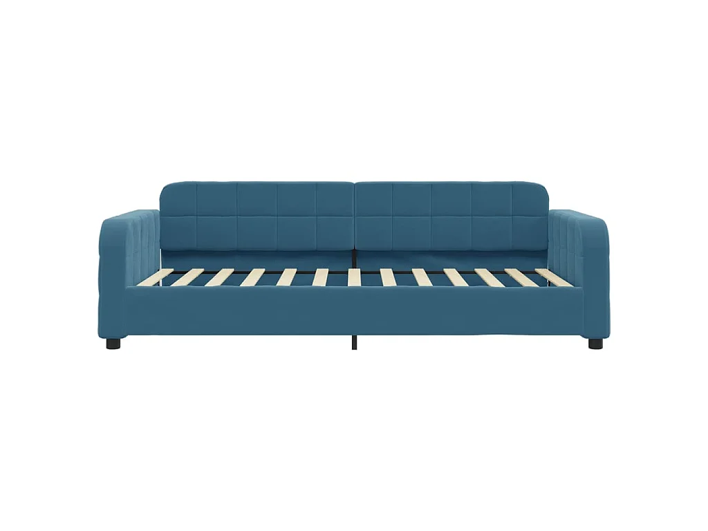 Lit de jour avec matelas bleu 80x200 cm velours