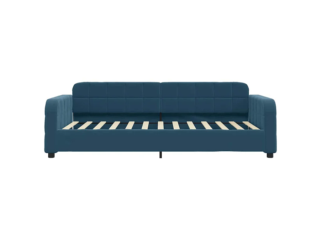 Lit de jour avec matelas bleu 80x200 cm velours