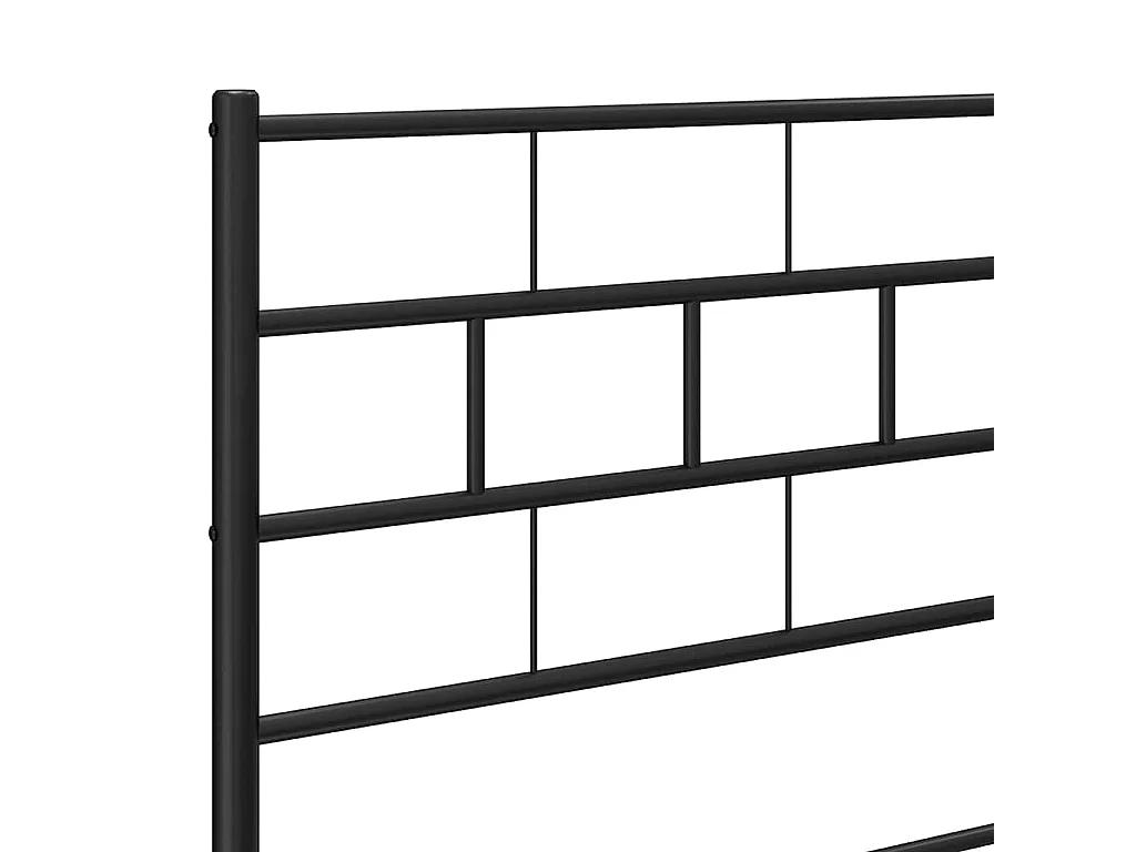 Bedframe met hoofd- en voeteneinde metaal zwart 135x190 cm