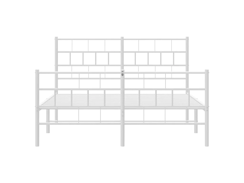 Giroletto con Testiera e Pediera Metallo Bianco 140x200 cm
