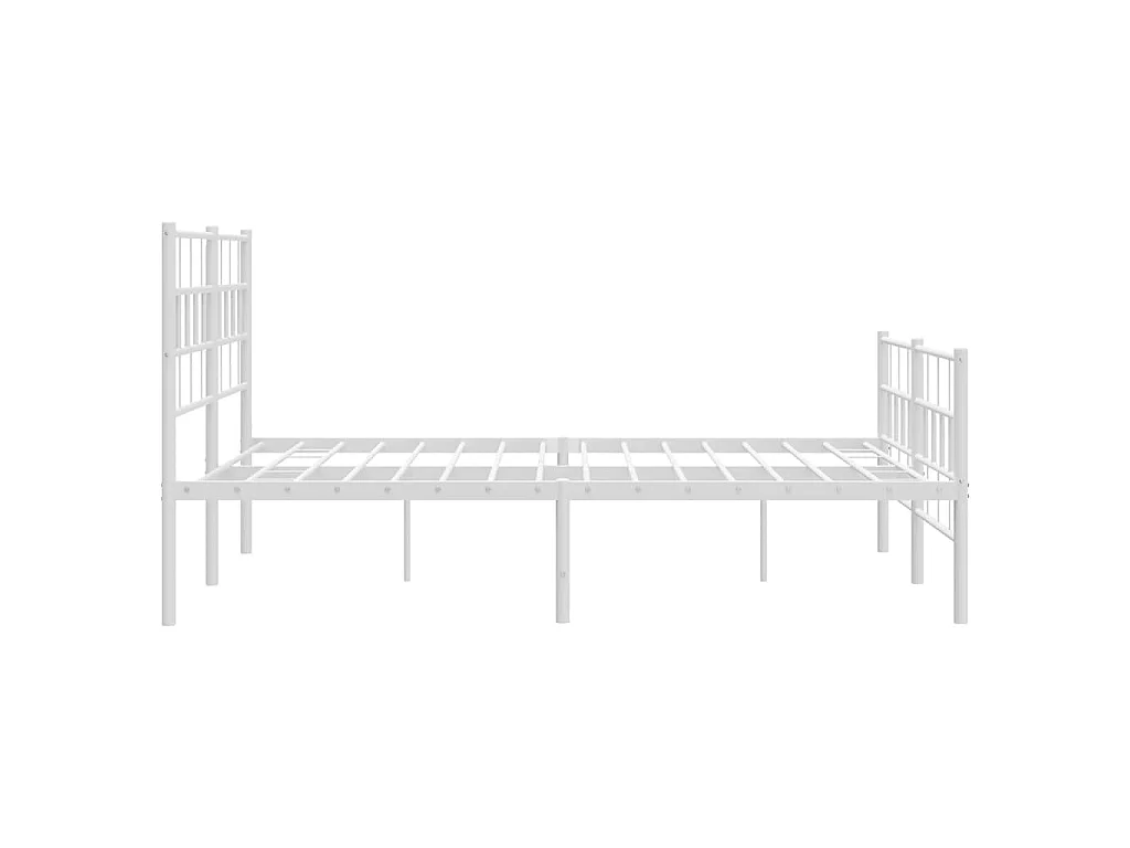 Giroletto con Testiera e Pediera Metallo Bianco 140x200 cm