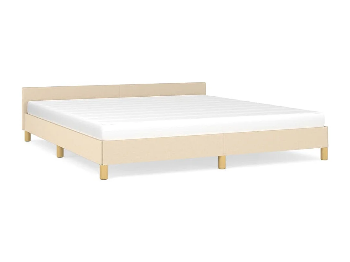 Estrutura de cama sem colchão 180x200 cm tecido cor creme