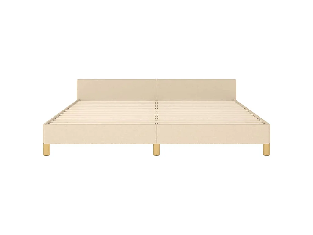 Cadre de lit sans matelas crème 180x200 cm tissu