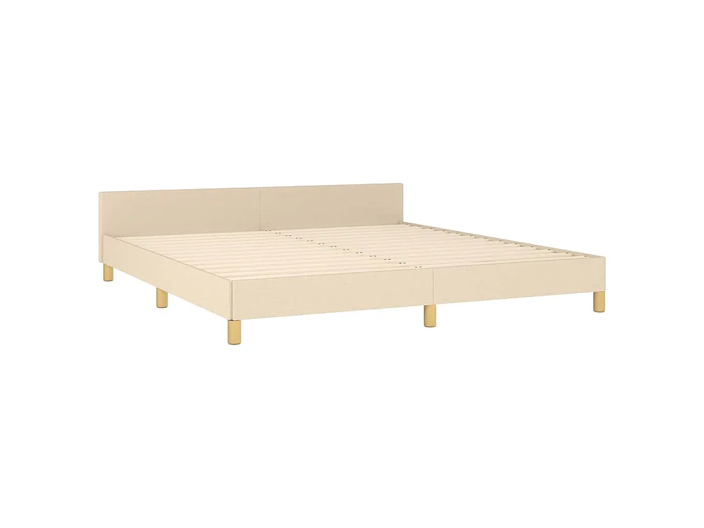 Cadre de lit sans matelas crème 180x200 cm tissu