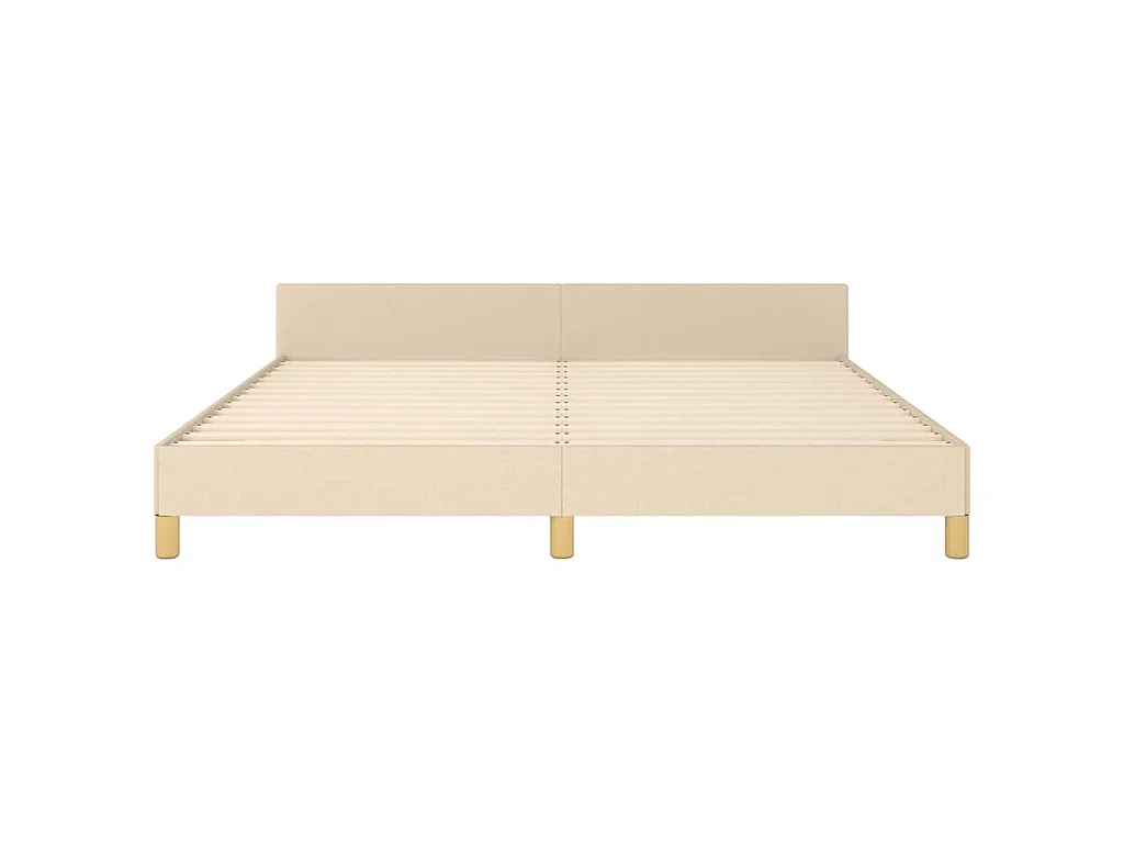 Cadre de lit sans matelas crème 180x200 cm tissu