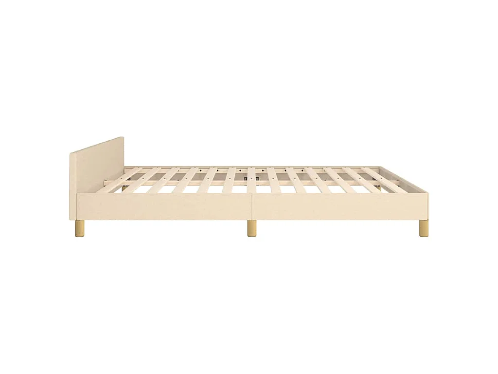 Cadre de lit sans matelas crème 180x200 cm tissu