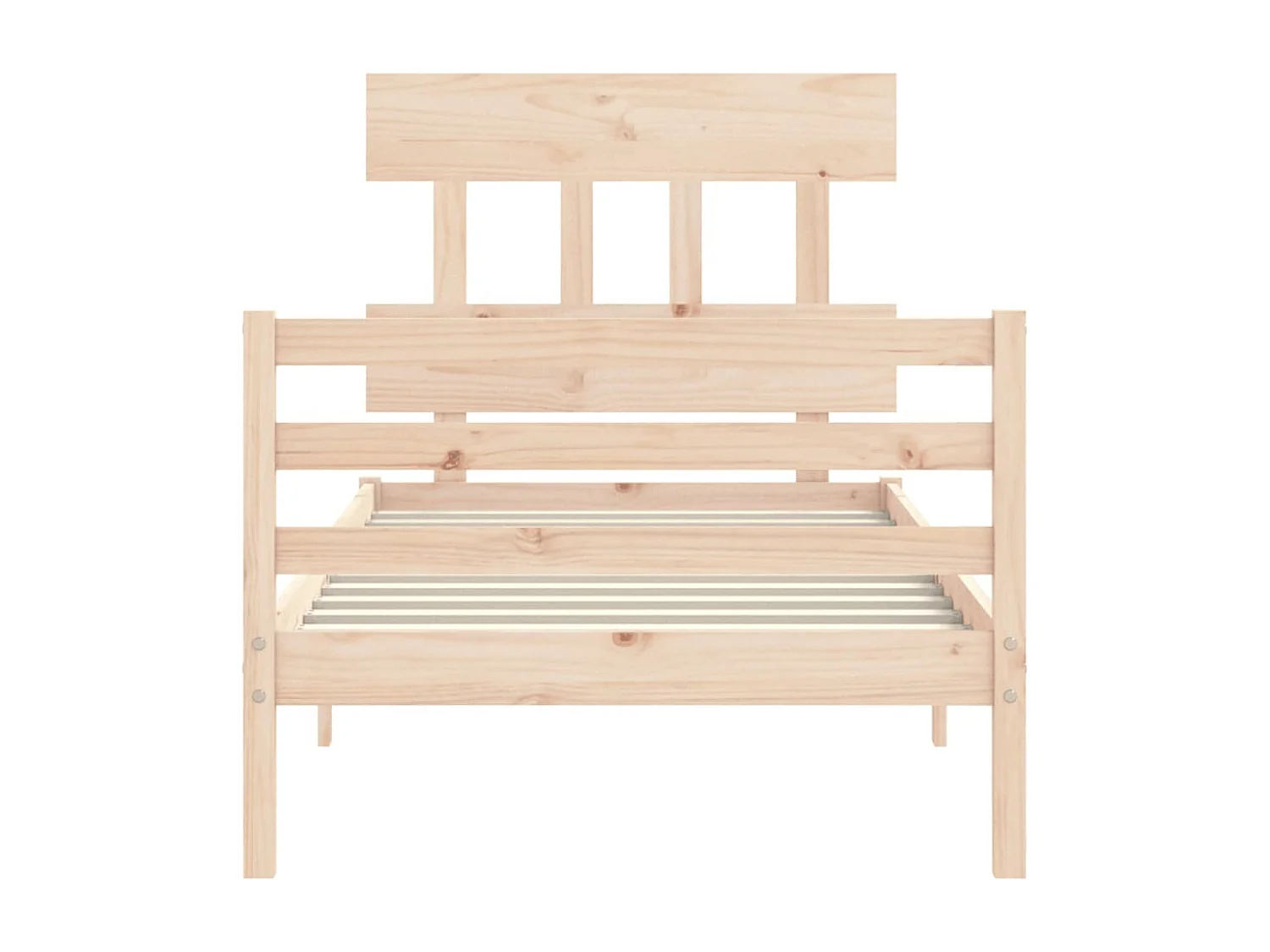 Bedframe met hoofdbord massief hout 100x200 cm