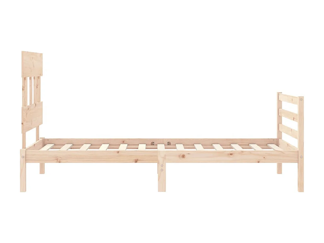 Bedframe met hoofdbord massief hout 100x200 cm