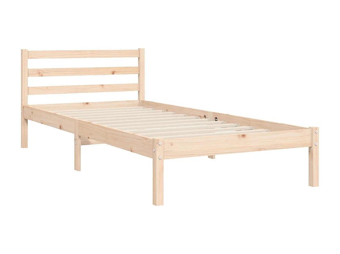 Bedframe met hoofdbord massief hout 100x200 cm