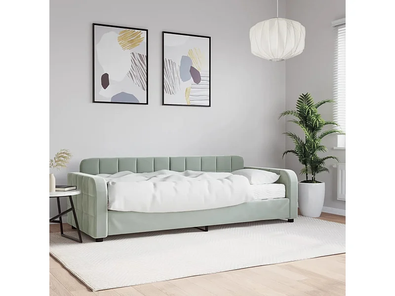 Slaapbank met matras 80x200 cm fluweel lichtgrijs