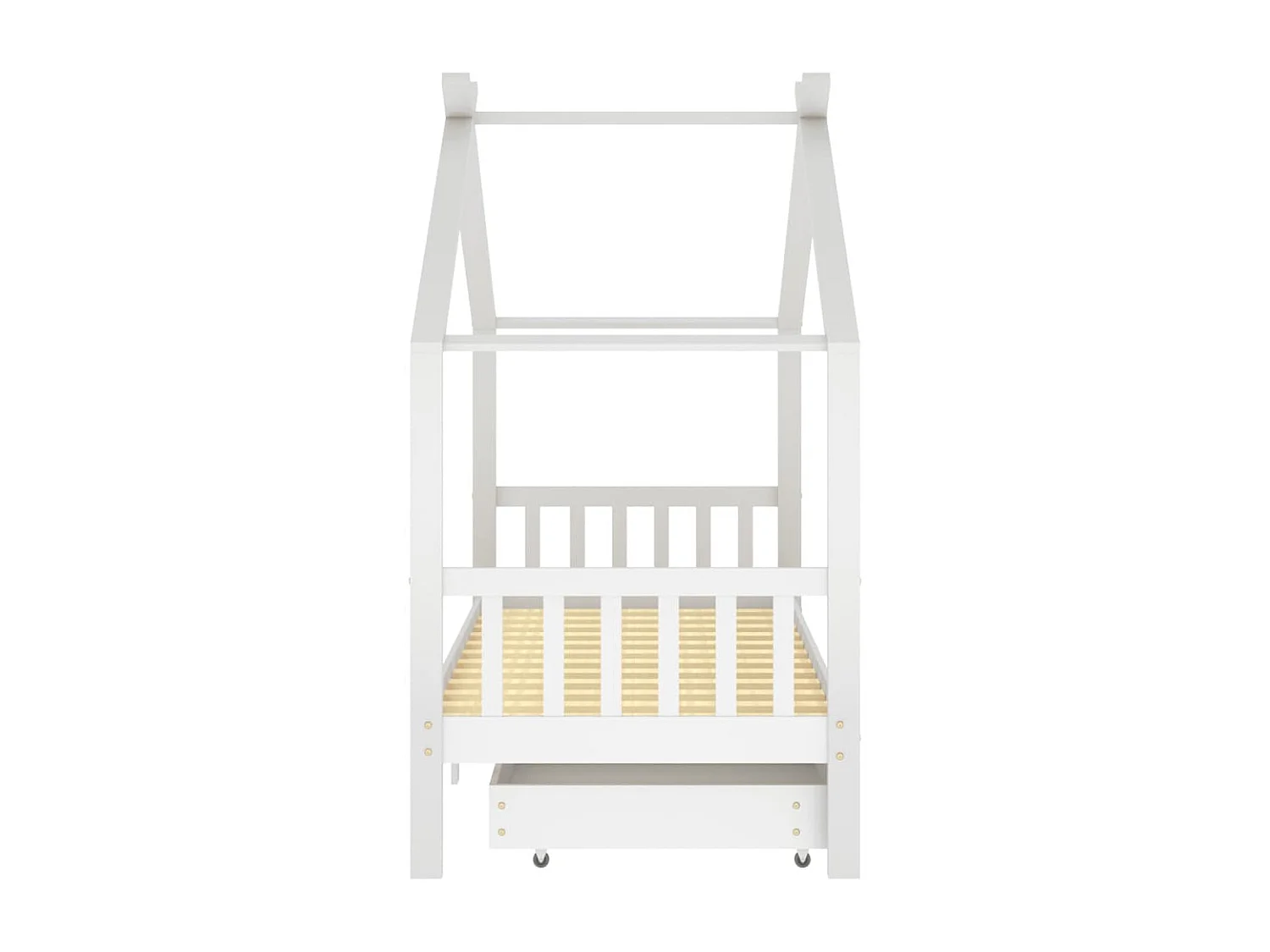 Cadre de lit enfant avec tiroirs blanc pin massif 90x200 cm