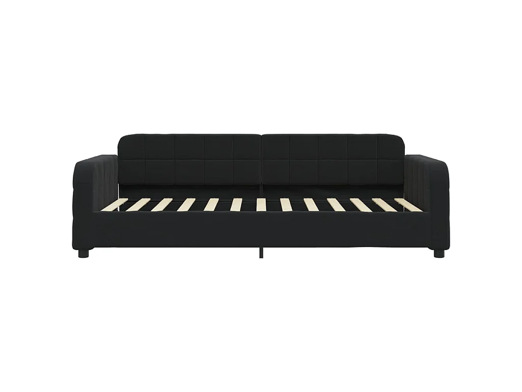 Divano Letto Estraibile con Cassetti Nero 80x200 cm in Velluto