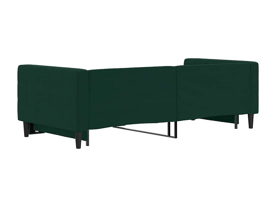 Lit de jour avec gigogne sans matelas vert foncé 90x200 cm