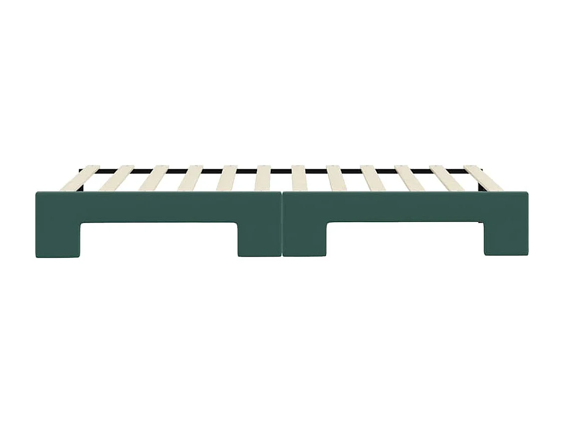 Lit de jour avec gigogne sans matelas vert foncé 90x200 cm
