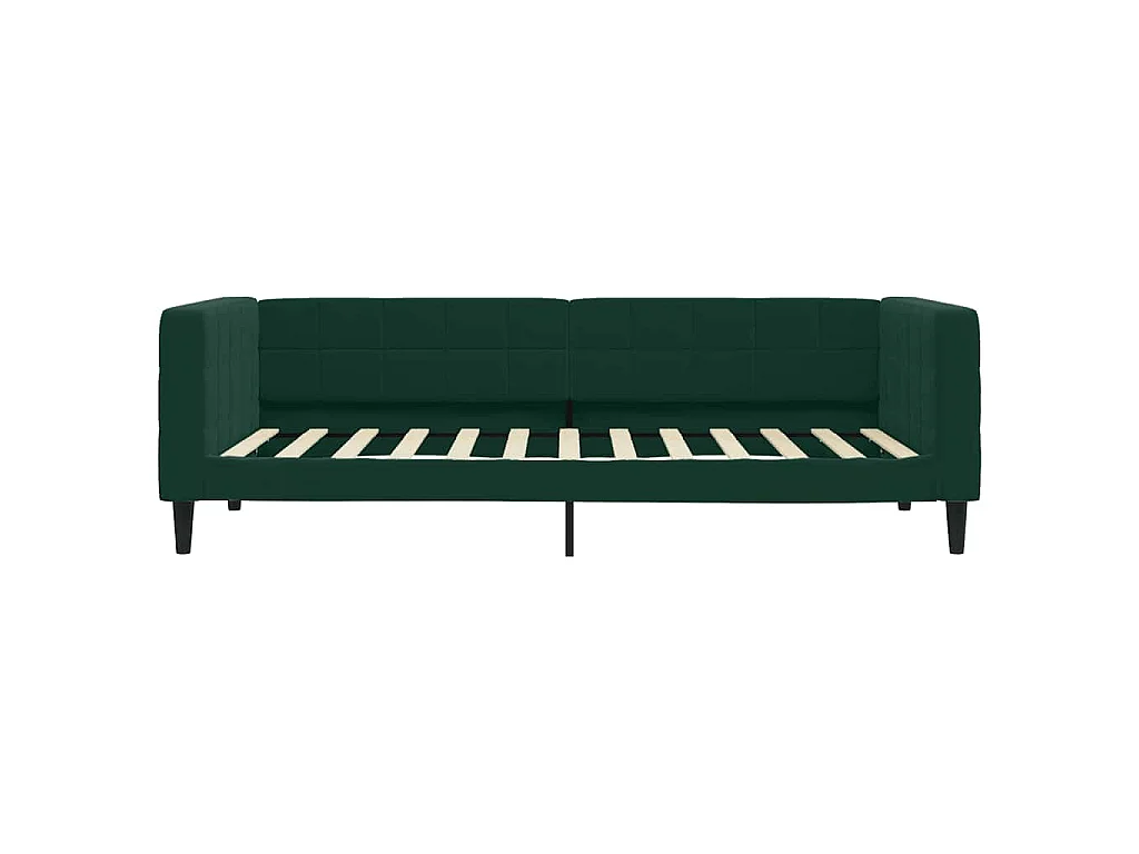 Sofá-cama com gavetão 90x200 cm veludo verde-escuro