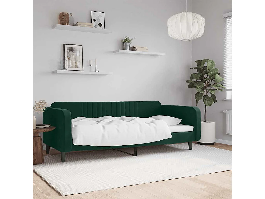 Lit de repos sans matelas vert foncé 90x200 cm velours