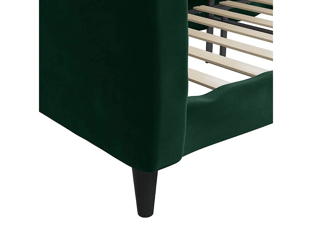 Lit de repos sans matelas vert foncé 90x200 cm velours