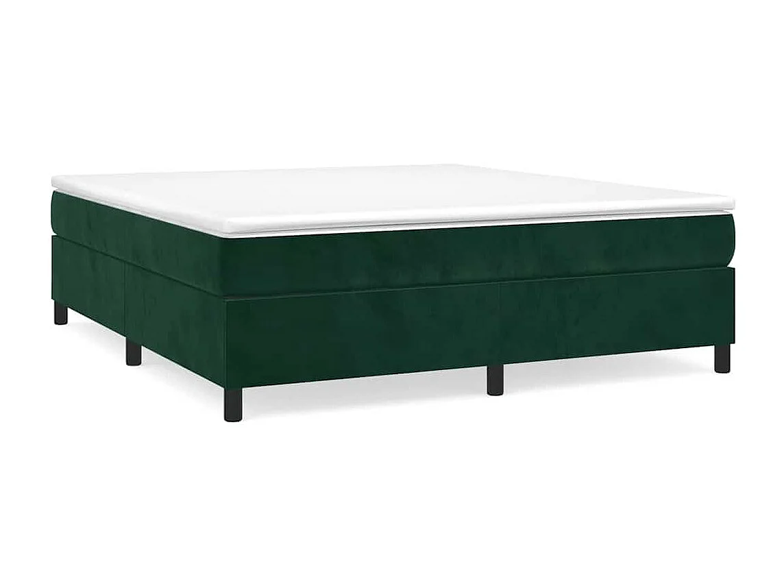 Struttura Letto a Rete a Molle Verde Scuro 160x200 cm in Velluto