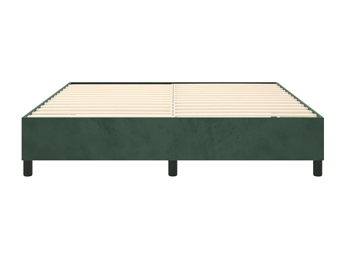 Struttura Letto a Rete a Molle Verde Scuro 160x200 cm in Velluto